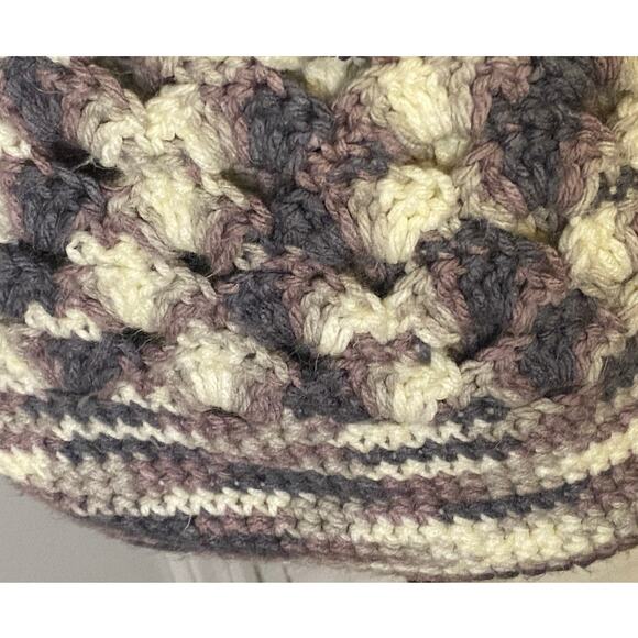 Market Tote‎ Bag Handbag purple, gray Ombre Handmade Crochet Knit beach tote - Picture 3 of 6